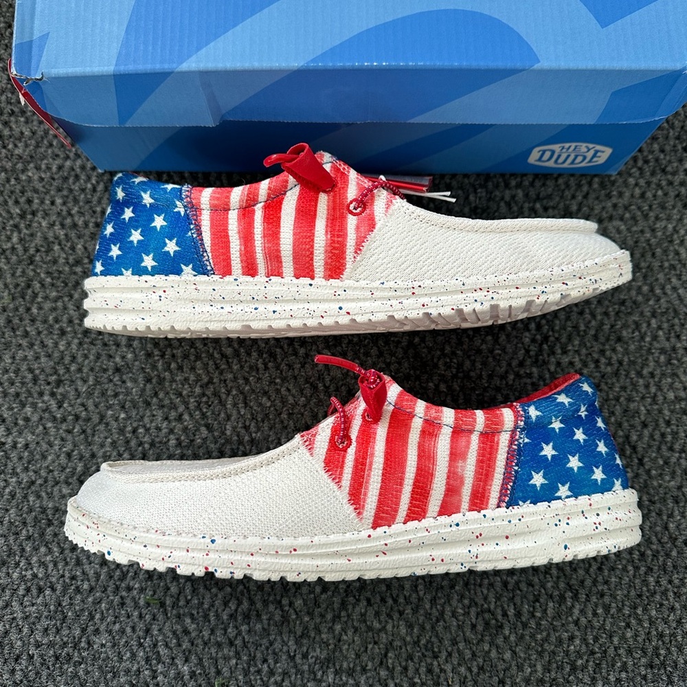 Hey Dude Wendy Sox Patriotic Americana July 4th US Flag Red/White/Blue